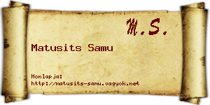 Matusits Samu névjegykártya